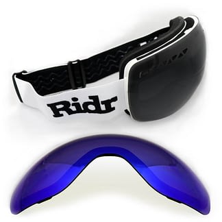 White Ridr Edge Goggles with two interchangeable lenses
